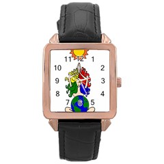 Elemental Sun Goddess   Rose Gold Leather Watch  by IIPhotographyAndDesigns