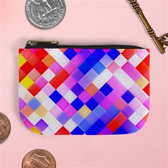 Squares Pattern Geometric Seamless Mini Coin Purse by Dutashop