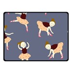 Cute  Pattern With  Dancing Ballerinas On The Blue Background Fleece Blanket (Small) 50 x40  Blanket Front