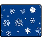 Christmas Seamless Pattern With White Snowflakes On The Blue Background Fleece Blanket (Medium)  60 x50  Blanket Front