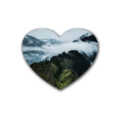 Mountain Landscape Heart Coaster (4 Pack)  by goljakoff