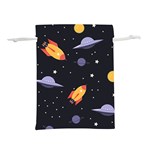 Cosmos Rockets Spaceships Ufos Lightweight Drawstring Pouch (L) Back