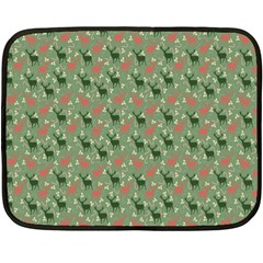 Deer Retro Pattern Fleece Blanket (mini) by HermanTelo