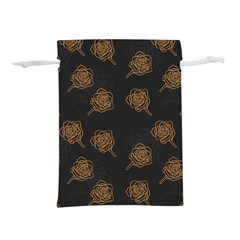 Roses Pattern Black-01 Lightweight Drawstring Pouch (l) by brightlightarts