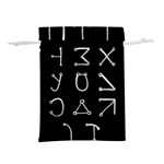 Heinrich Cornelius Agrippa Of Occult Philosophy 1651 Angelic Alphabet Or Celestial Writing Collected Inverted Lightweight Drawstring Pouch (L) Front