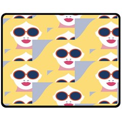Fashion Faces Fleece Blanket (medium)  by Sparkle