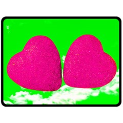 Two Hearts Fleece Blanket (large)  by essentialimage