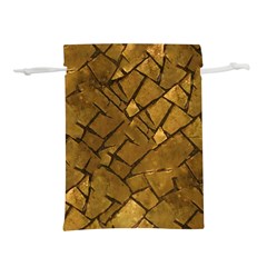 Golden Mosaic Texture Print Lightweight Drawstring Pouch (l) by dflcprintsclothing