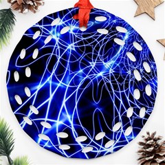 Lines Flash Light Mystical Fantasy Ornament (round Filigree) by Dutashop