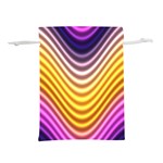 Wave Line Waveform Sound Orange Lightweight Drawstring Pouch (M) Front