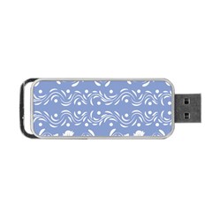 Blue White Ornament Portable Usb Flash (one Side) by Eskimos