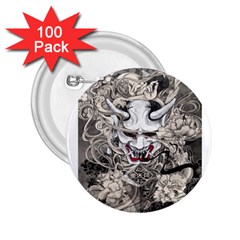Samurai Oni Mask 2 25  Buttons (100 Pack)  by Saga96