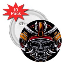 Samurai Oni Mask 2 25  Buttons (10 Pack)  by Saga96