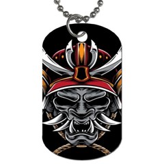 Samurai Oni Mask Dog Tag (two Sides) by Saga96