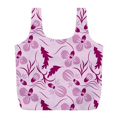 Dark Pink Flowers Full Print Recycle Bag (l) by Eskimos
