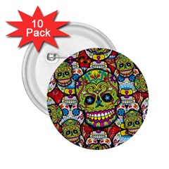 Sugar Skulls 2 25  Buttons (10 Pack)  by ExtraAwesomeSauce
