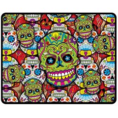 Sugar Skulls Fleece Blanket (medium)  by ExtraAwesomeSauce
