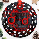 Tech - Red Round Filigree Ornament (Two Sides) Back