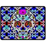 Sugar Skull Pattern 2 Double Sided Fleece Blanket (Large)  80 x60  Blanket Front