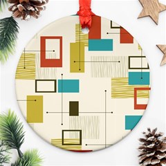 Retro Pattern Vintage Ornament (round) by ExtraAwesomeSauce