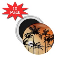 Sunset Palm Trees Beach Summer 1 75  Magnets (10 Pack)  by ExtraAwesomeSauce