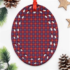 Tartan Pattern Oval Filigree Ornament (two Sides) by ExtraAwesomeSauce