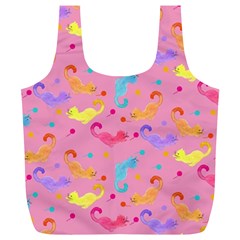 Watercolor Cats Pattern Full Print Recycle Bag (xl) by ExtraAwesomeSauce