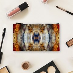 Retro Hippie Vibe Trippy Psychedelic Cosmetic Bag (small) by CrypticFragmentsDesign