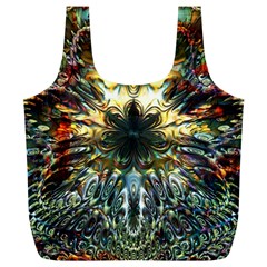 Multicolor Floral Art Copper Patina  Full Print Recycle Bag (xl) by CrypticFragmentsDesign