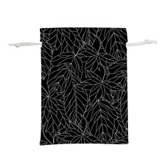 Autumn Leaves Black Lightweight Drawstring Pouch (m) by Dutashop