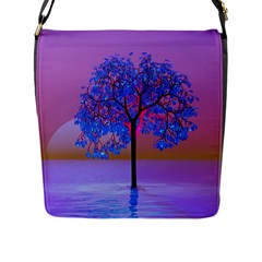Tree Sunset Flap Closure Messenger Bag (l) by icarusismartdesigns