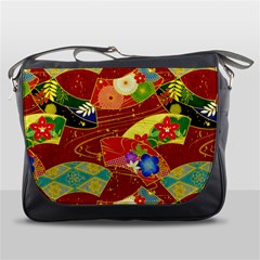 Floral Abstract Messenger Bag by icarusismartdesigns