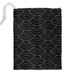 Black sashiko pattern Drawstring Pouch (4XL) Back