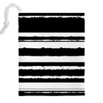 Bandes Abstrait Blanc/Noir Drawstring Pouch (4XL) Back