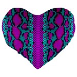 Snake Print CBDOilPrincess 4be14ba2-4032-43e6-a099-7f7e7f0d7362 Large 19  Premium Flano Heart Shape Cushions Back