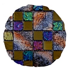 Tiles Cbdoilprincess 4c3ec21c-5cb9-4df3-975d-d1bfcef57dda Large 18  Premium Flano Round Cushions by CBDOilPrincess1