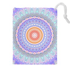 Pretty Pastel Boho Hippie Mandala Drawstring Pouch (4xl) by CrypticFragmentsDesign