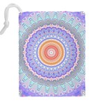 Pretty Pastel Boho Hippie Mandala Drawstring Pouch (4XL) Back