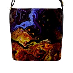Nebula Starry Night Skies Abstract Art Flap Closure Messenger Bag (l) by CrypticFragmentsDesign