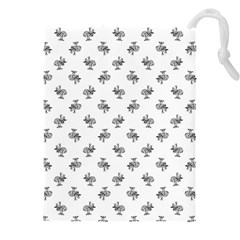 Black And White Sketchy Birds Motif Pattern Drawstring Pouch (4xl) by dflcprintsclothing