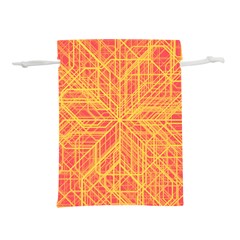 Orange/yellow Line Pattern Lightweight Drawstring Pouch (l) by LyleHatchDesign