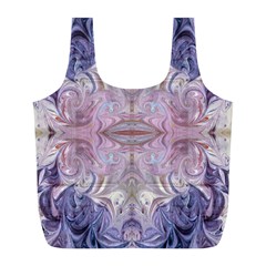 Amethyst Swirls Repeats Full Print Recycle Bag (l) by kaleidomarblingart
