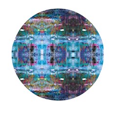 Blue On Turquoise Marbling Mini Round Pill Box (pack Of 5) by kaleidomarblingart