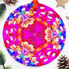 Pink Beauty Ornament (round Filigree) by LW323
