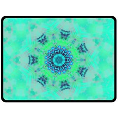 Blue Green  Twist Fleece Blanket (large)  by LW323