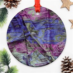 Warp And Weft Round Ornament (two Sides) by kaleidomarblingart