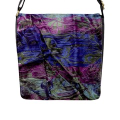 Warp And Weft Flap Closure Messenger Bag (l) by kaleidomarblingart