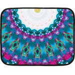 Peacock Double Sided Fleece Blanket (Mini)  35 x27  Blanket Back