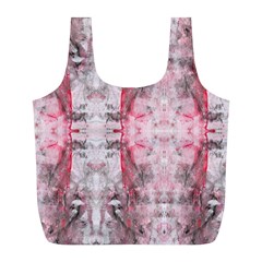 Pink On Grey I Repeats Full Print Recycle Bag (l) by kaleidomarblingart