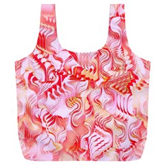 Cherry Blossom Cascades Abstract Floral Pattern Pink White  Full Print Recycle Bag (xxxl) by CrypticFragmentsDesign